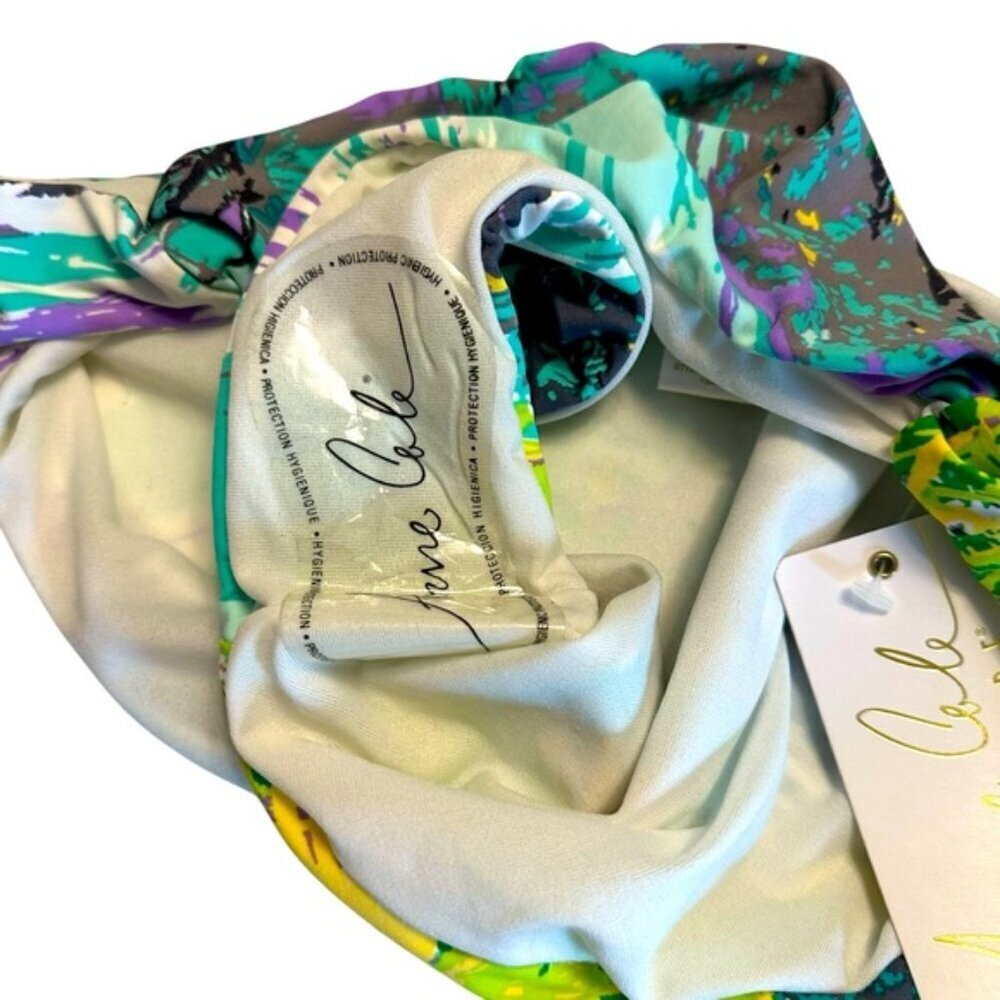 NWT Anne Cole | Green & Yellow Bikini Bottom Size Medium - Picture 3 of 4